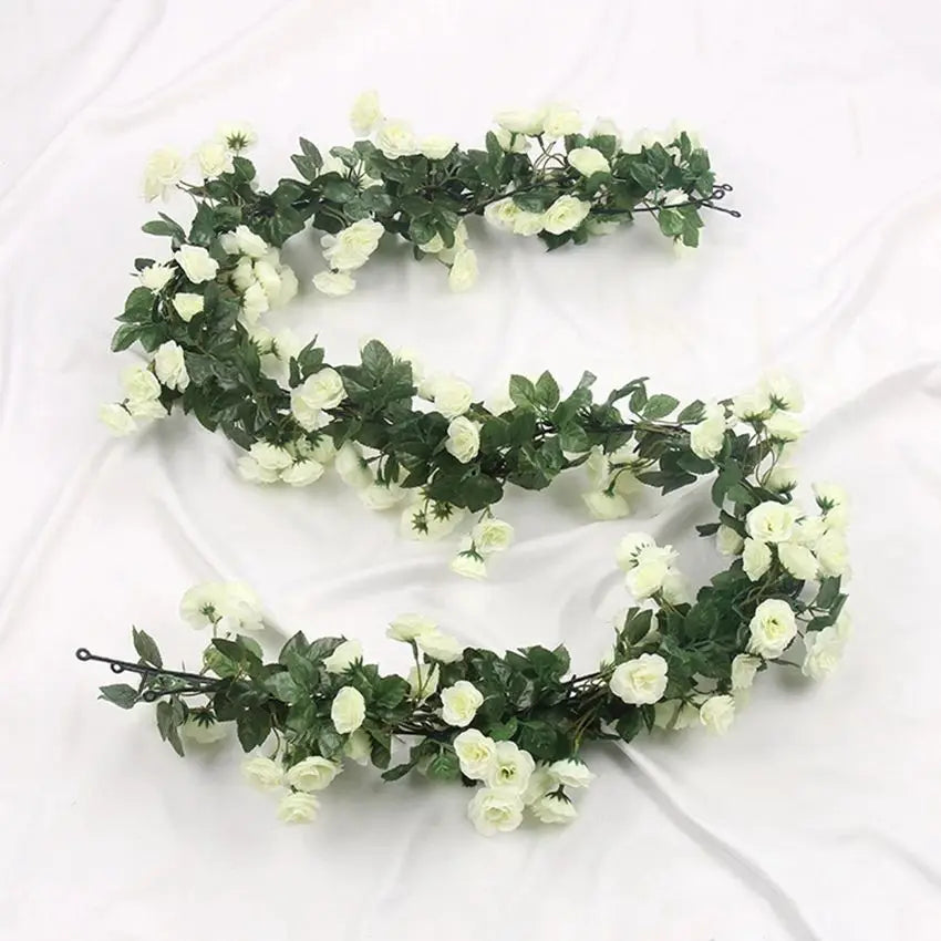 180cm Artificial Silk Rose Vine for Wedding Arch & Home Decor Artificial Flower Vine Babs