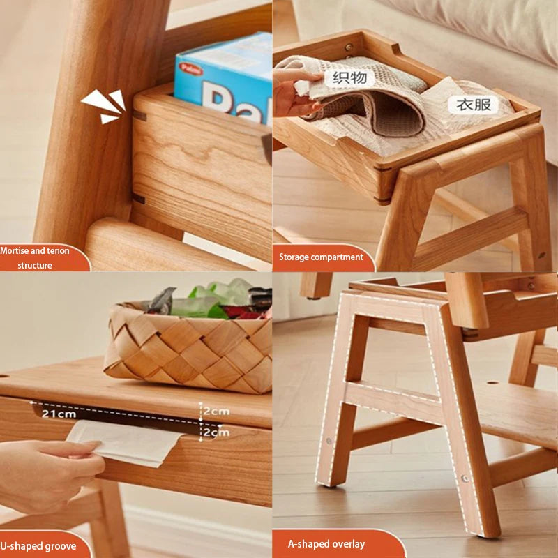 Nordic Wooden Ottoman Stool – Rectangular Footrest & Shoe Bench Wooden Ottoman Stool Babs