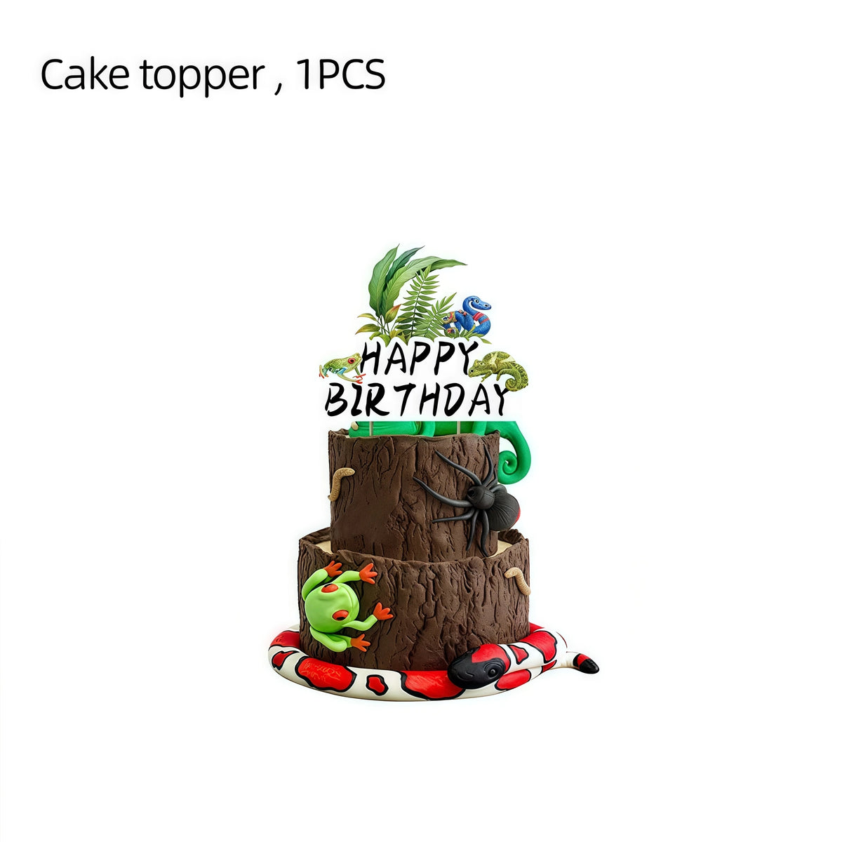 Reptile Party Supplies – Lizard & Snake Tableware Set Party Tableware Set Babs cake topper 1pcs