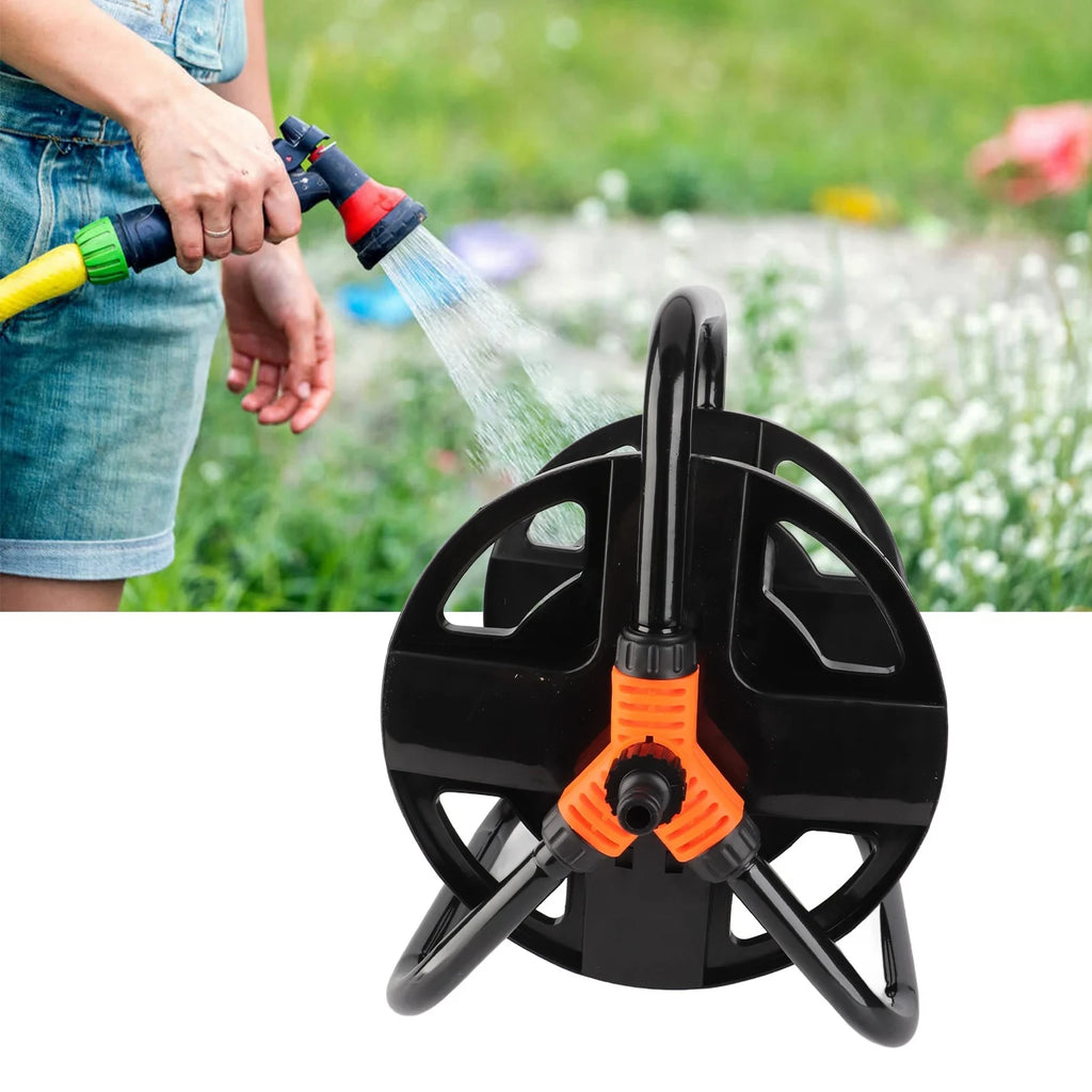 DIY Portable Hose Reel – Single Arm Water Pipe Storage Rack Garden Hose Reel Babs Black