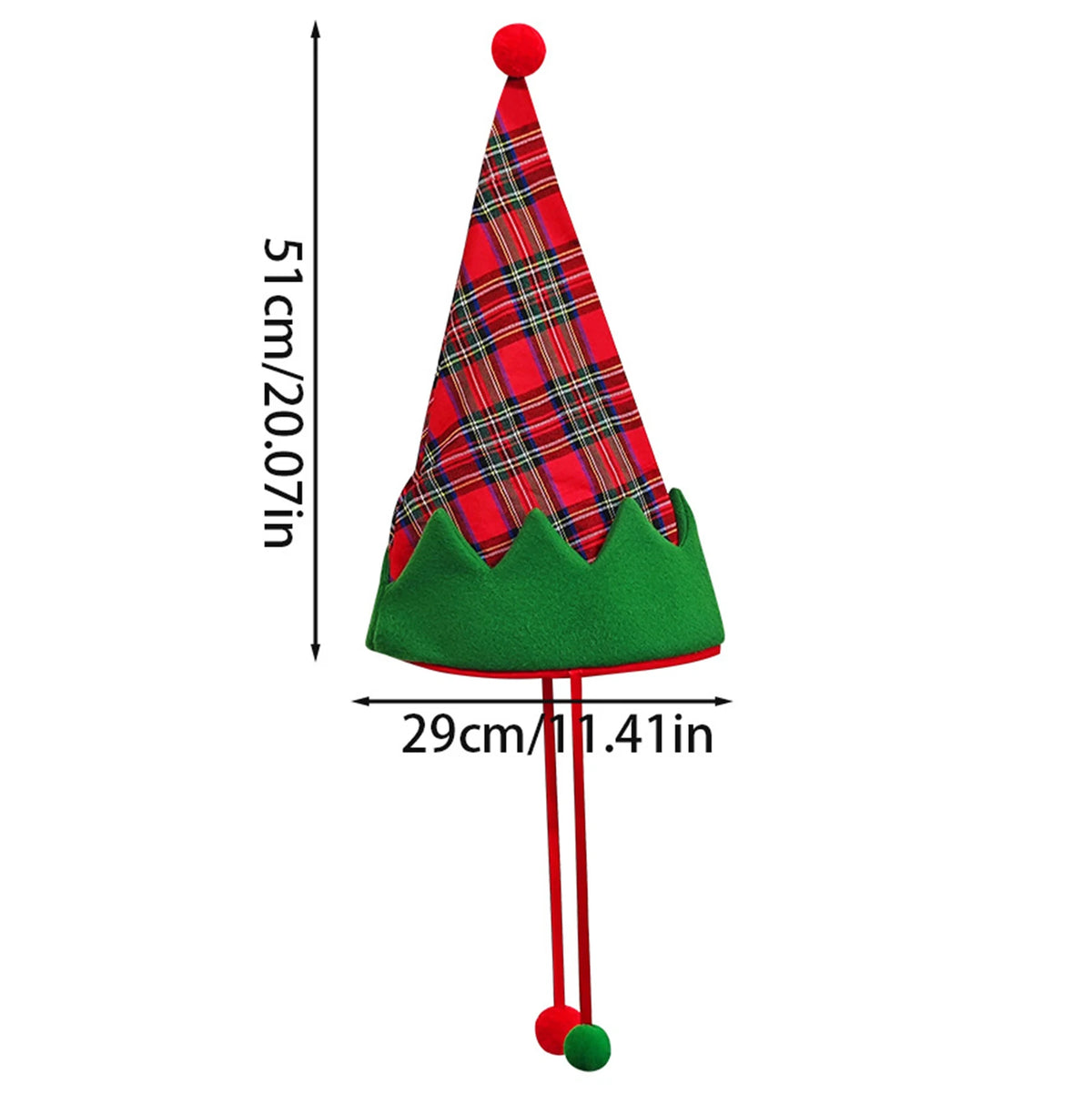 Long Striped Plush Elf Christmas Hat – Funny Party Hat Holiday Costume Hat Babs