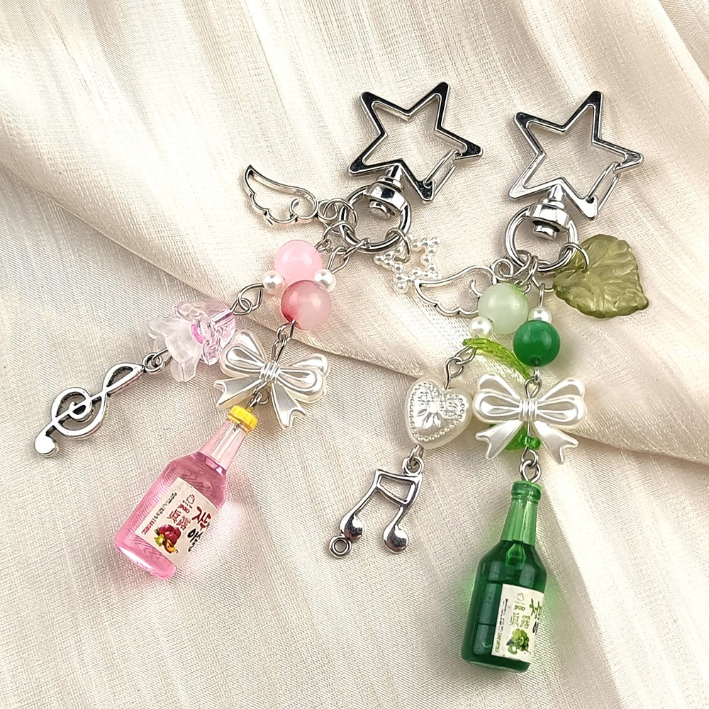 Cute Acrylic Keychain – Heart, Star, Mushroom & Cherry Blossom Fashion Keychain Babs
