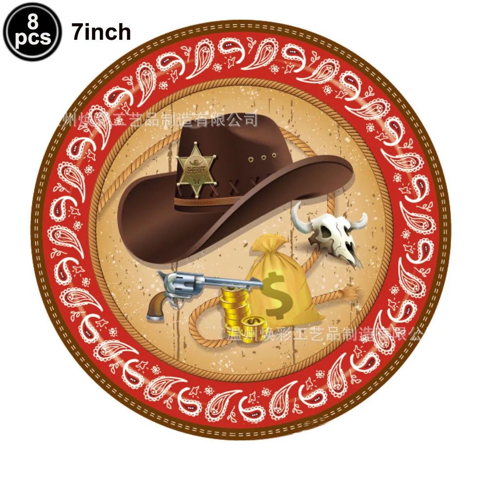 Western Cowboy Party Boxes – Hay Bale & Wine Barrel Decor Props Party Decoration Boxes Babs MULTI AS show 28cm