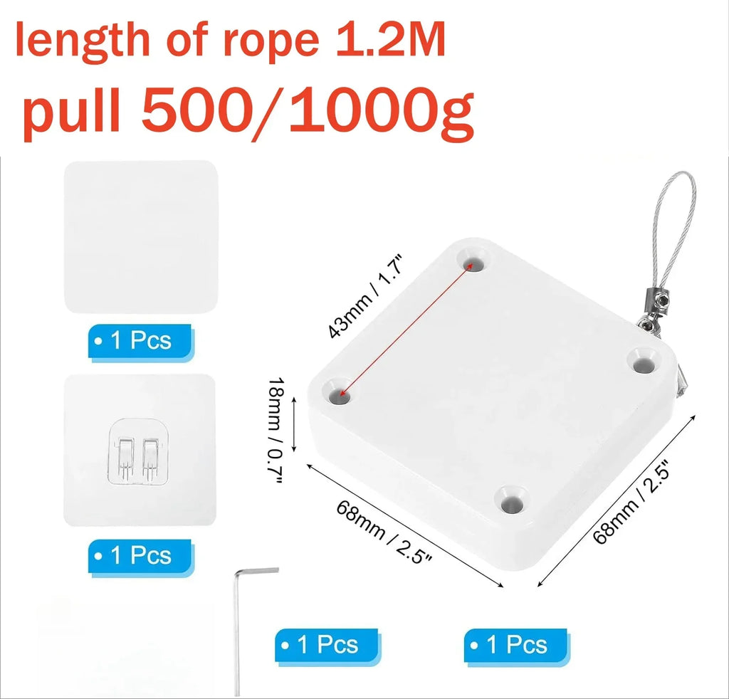 Punch-Free Automatic Door Closer – 500g–1000g Wire Rope Automatic Door Closer Babs