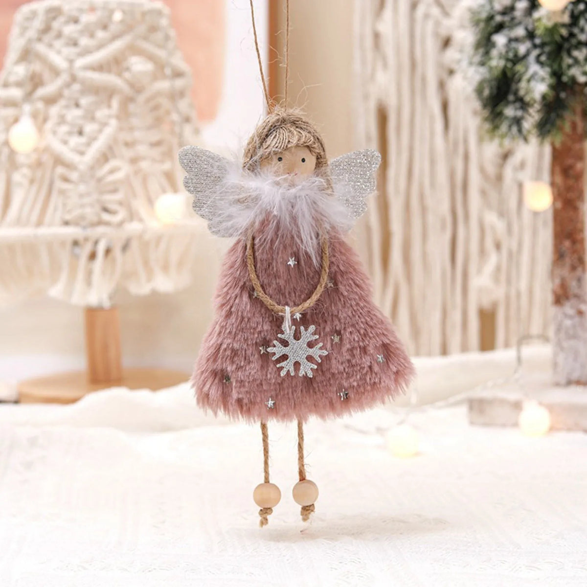 3PCS Angel Doll Christmas Tree Ornaments – Cute Xmas Pendants Christmas Tree Ornaments Babs WHITE