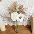 Silk Artificial Peony Daisy & Eucalyptus Stems | Home & Wedding Decor Artificial Flower Stems Babs Champagne White
