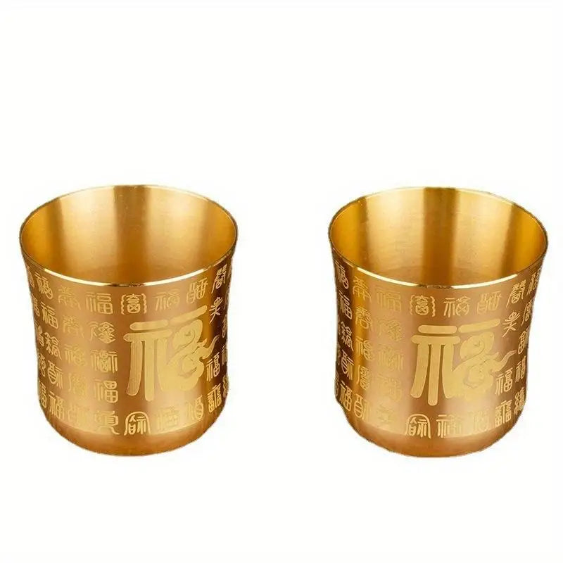 Brass Fortune Bowl – Decorative Hundred Blessings Cup | Home & Office Decorative Brass Bowl Babs