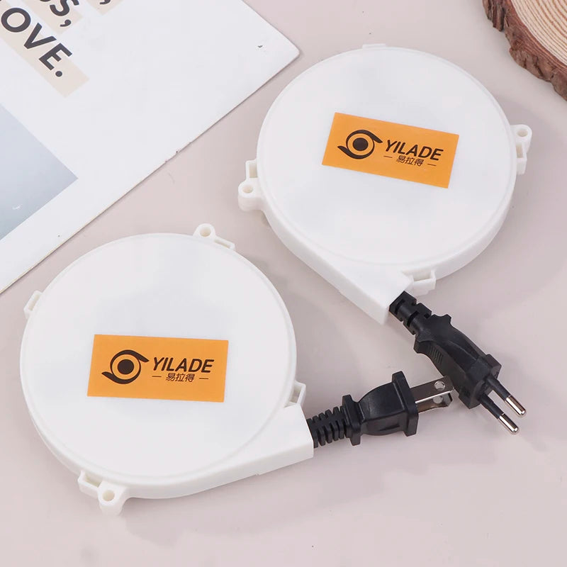 Retractable Power Reel Cable 1.6m | US & EU Plug 220V Retractable Power Cable Babs