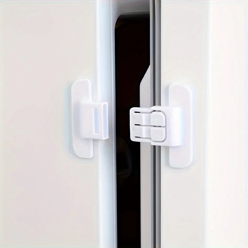 4-Pack No-Drill Refrigerator Door Safety Lock – Double Buckle Fridge Safety Lock Babs