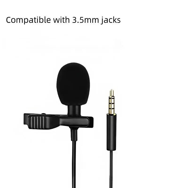 HUXUAN Clip-on Lapel Condenser Mic – USB 3.5mm Type-C Lapel Condenser Microphone Babs A1