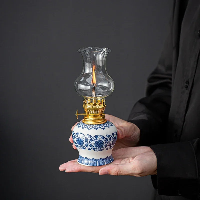 Ceramic Retro Oil Butter Lamp – Buddha & Tea Room Décor Light Decorative Oil Lamp Babs