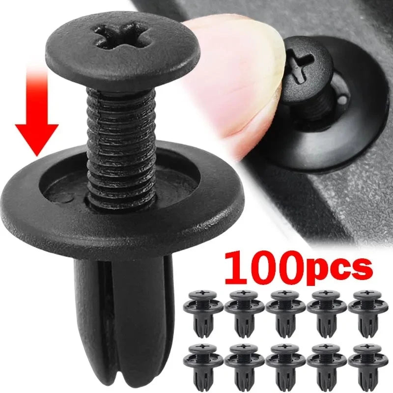 100PCS 8mm Plastic Rivets Car Bumper Fender Fastener Clips Car Fastener Clips Babs