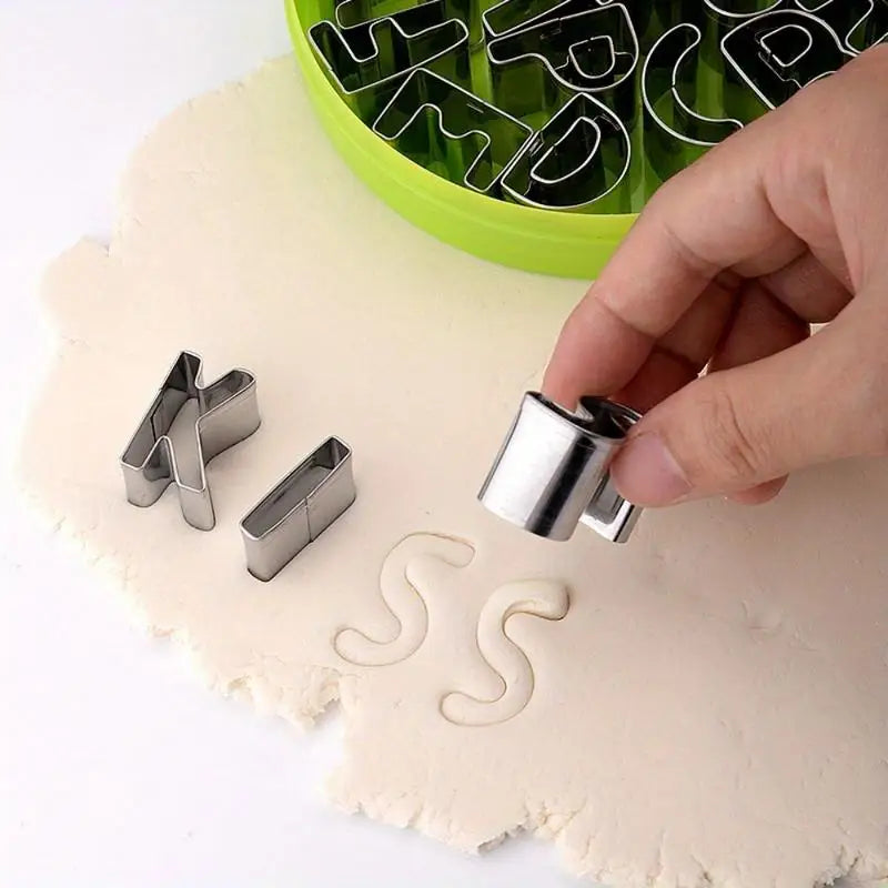26-Pc Stainless Steel Alphabet Cookie Cutter & Fondant Mold Set Cookie Cutter Set Babs