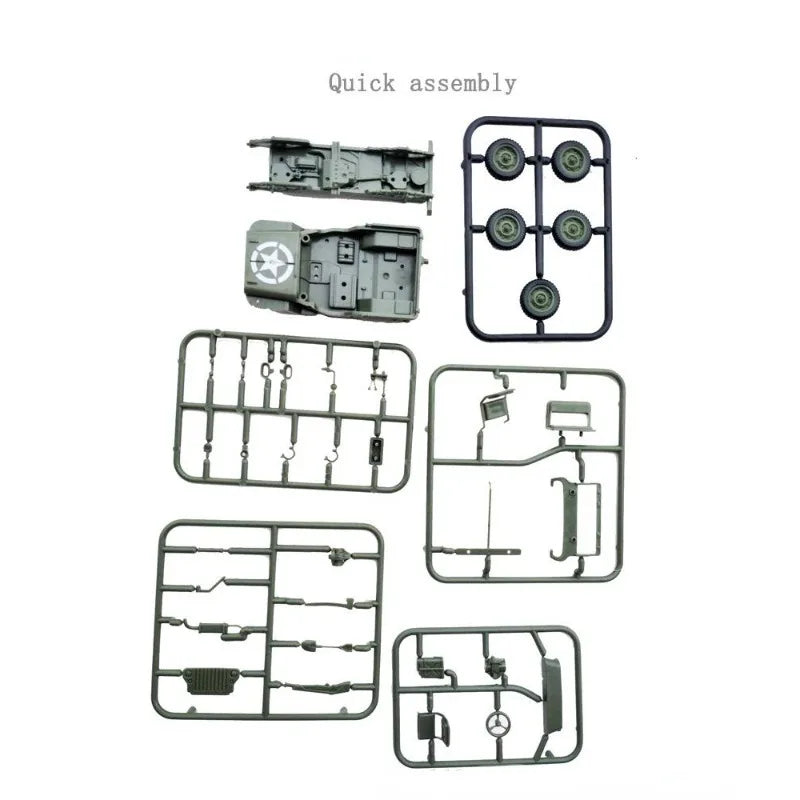4D Assembly 1/48 Willys Jeep Military Model Kit – Ages 12+ Military Model Kit Babs