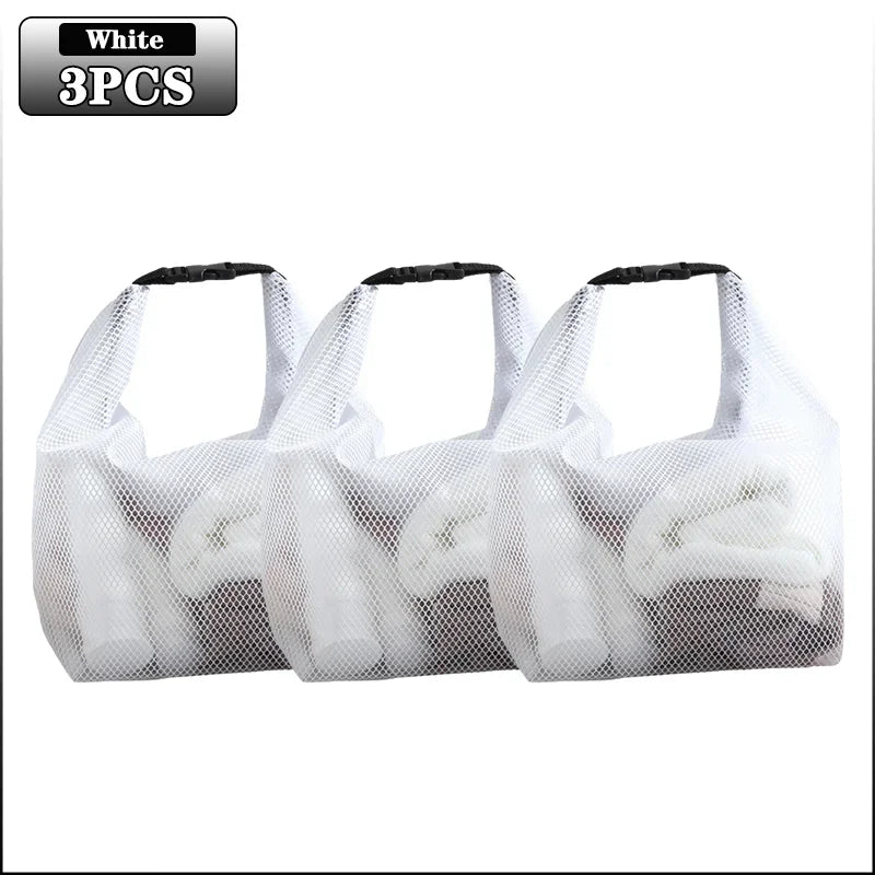 Transparent Waterproof Travel Toiletry & Makeup Organizer Bag Toiletry Travel Bag Babs White-3PCS S