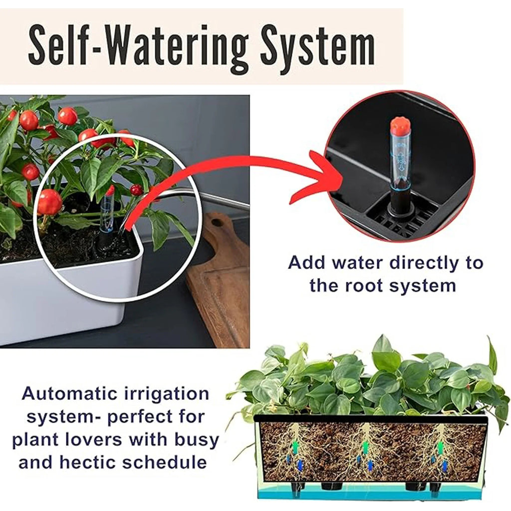 Self-Watering Planter Pot with Water Level Indicator – Indoor & Out Self-Watering Planter Babs