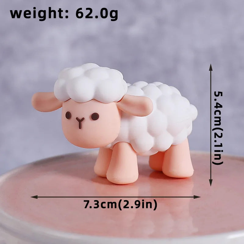 Farm Animal Cake Toppers – Lambs, Ponies, Piglets & More Cake Topper Set Babs Light Yellow