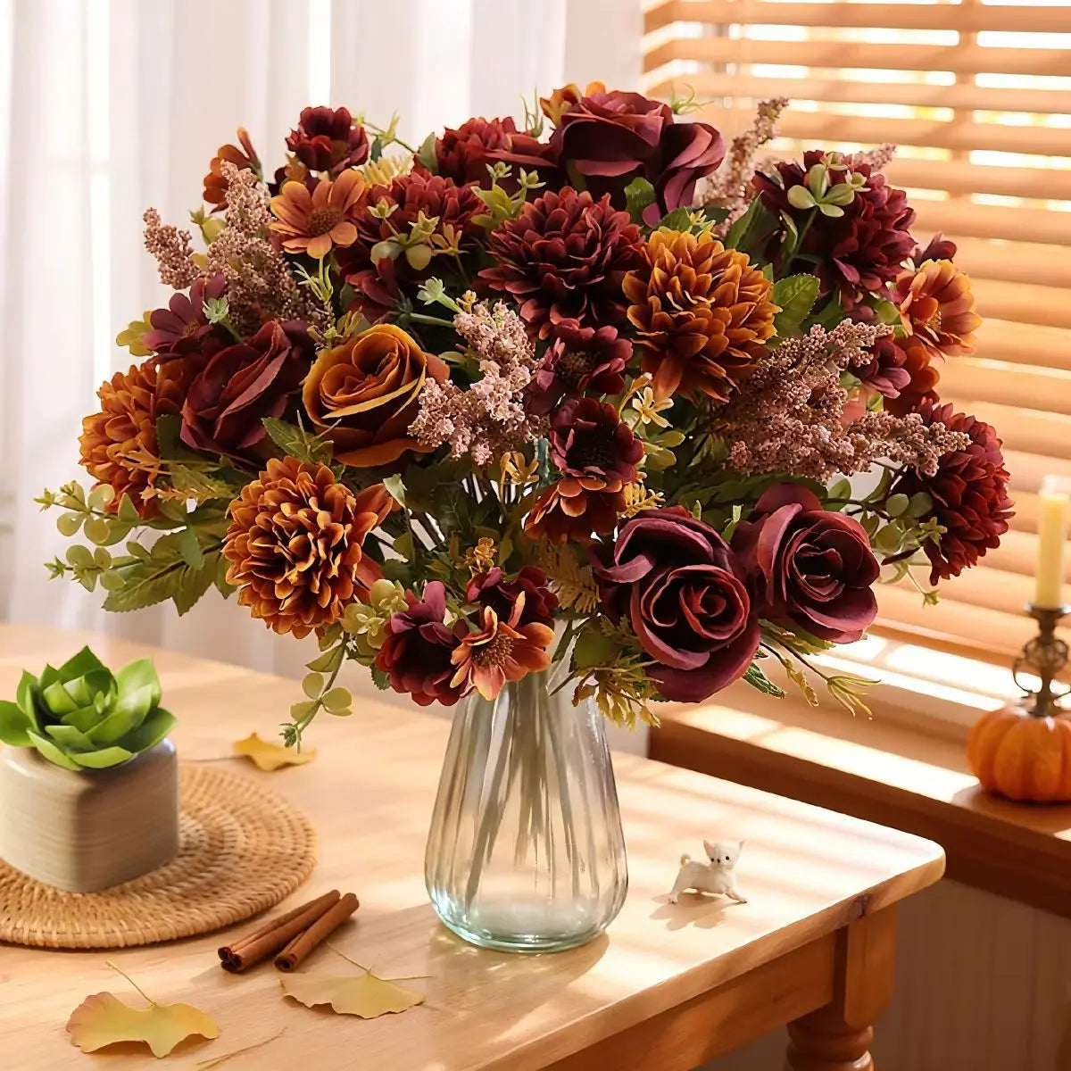 Silk Rose & Chrysanthemum Artificial Bouquet – 2/4pcs Artificial Flower Bouquet Babs