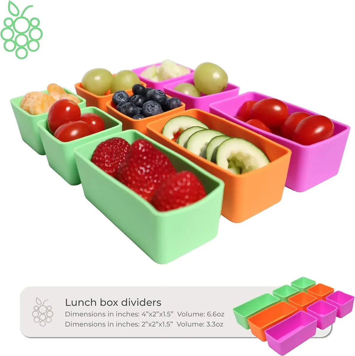 Silicone Bento Box Divider Cups – Reusable Lunch Organizer Bento Box Divider Babs