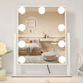Oeny Smart Makeup Mirror with LED Fill Light & Magnifier LED Makeup Mirror Babs White