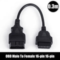 OBD2 16-Pin Extension Cable Male to Female ELM327 Adapter OBD2 Extension Cable Babs 16pin 0.3M