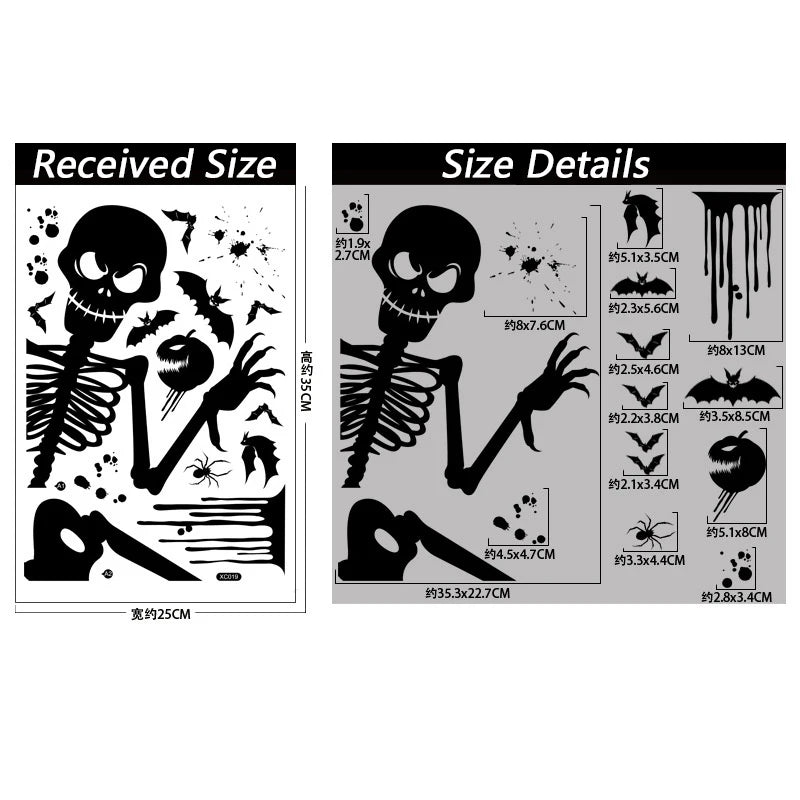 Halloween Removable Wall & Window Stickers – Bat Ghost Pumpkin Halloween Wall Stickers Babs 2