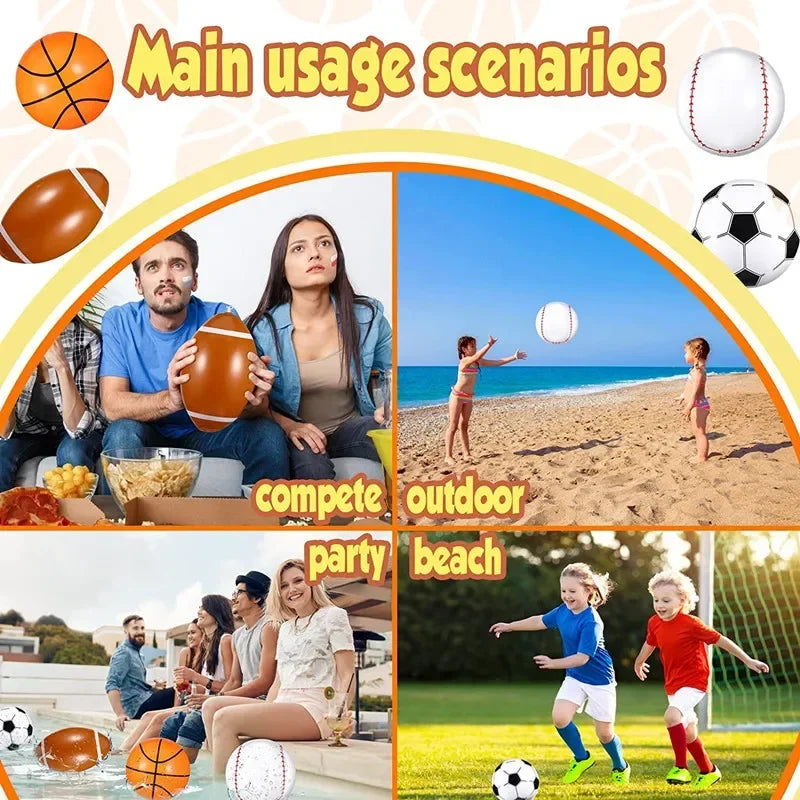Inflatable Sports Balls Set – Beach, Pool & Party Toys for Kids Inflatable Sports Balls Babs