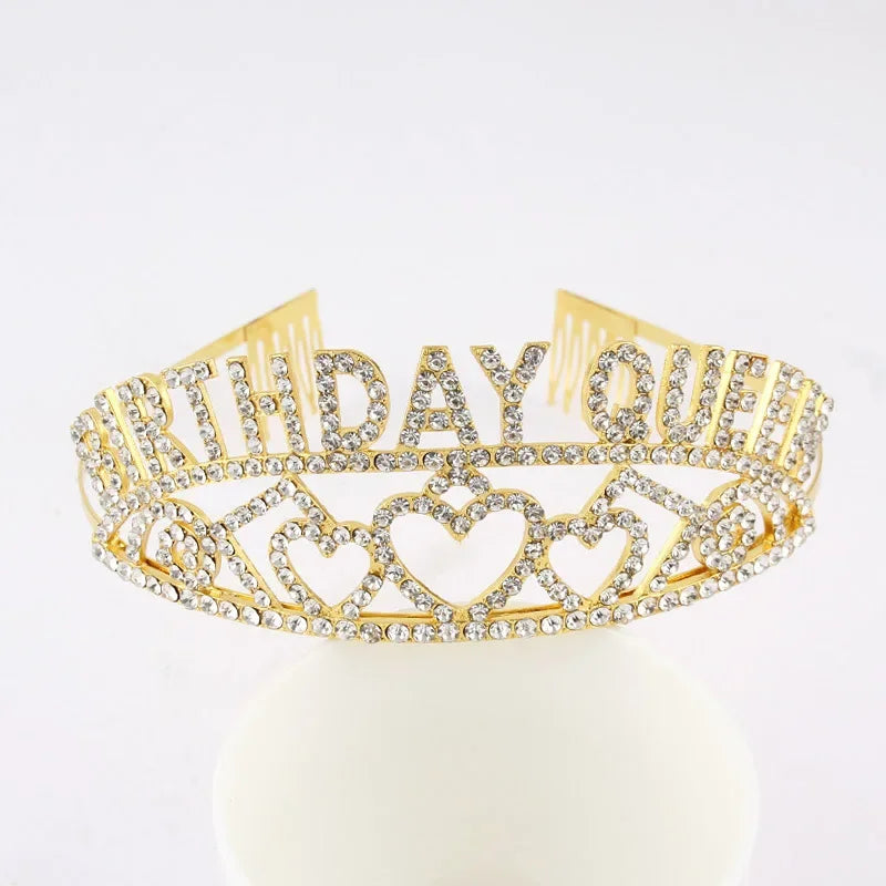 Queen Rhinestone Crown Tiara – Silver & Gold Princess Cosplay Rhinestone Crown Tiara Babs 4