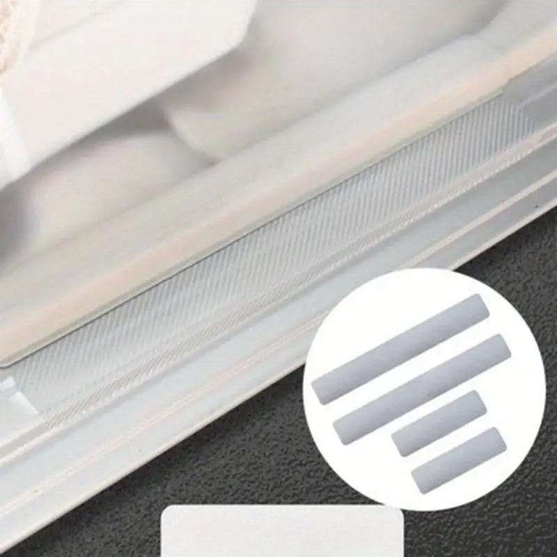 4pcs Carbon Fiber Car Door Sill Strips – Anti-Scratch Decals Car Door Decals Babs Silver