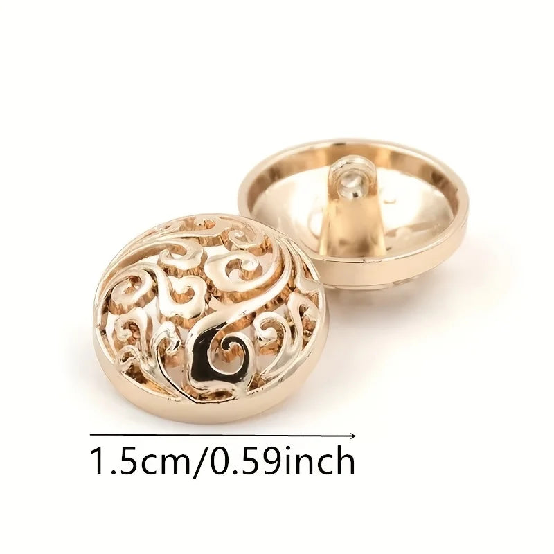 10 Retro Hollowed Metal Shank Buttons 15/25mm – DIY Sewing Decorative Sewing Buttons Babs