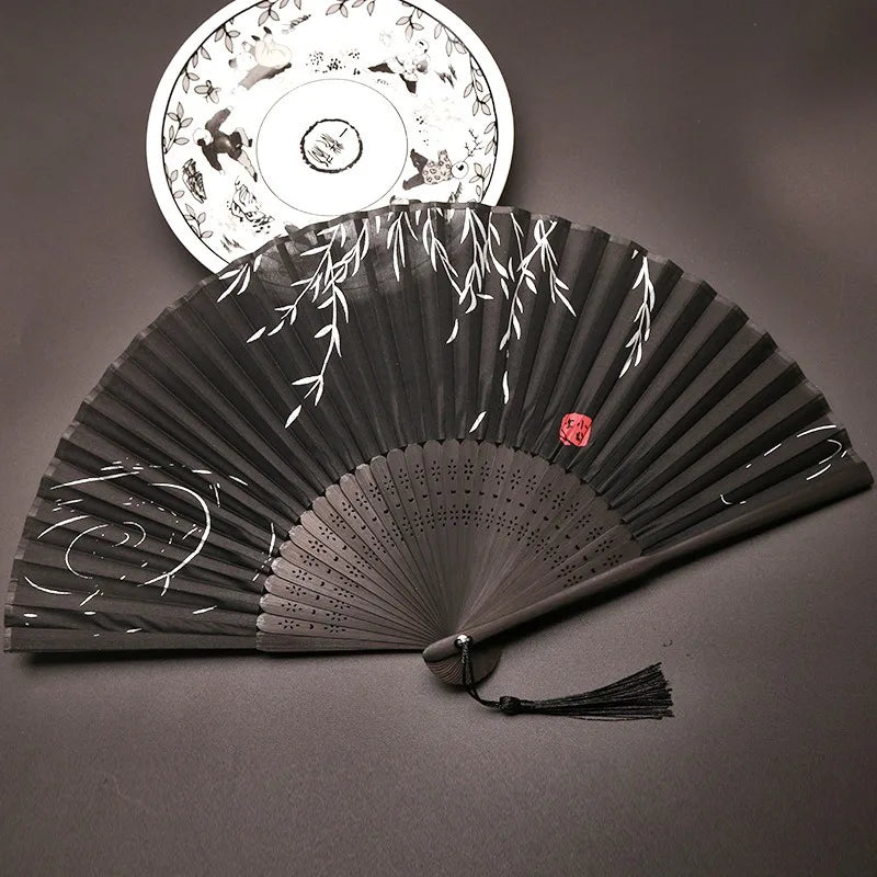 Chinese Foldable Hand Fan – Bamboo & Cloth, Wedding Wholesale Foldable Hand Fan Babs
