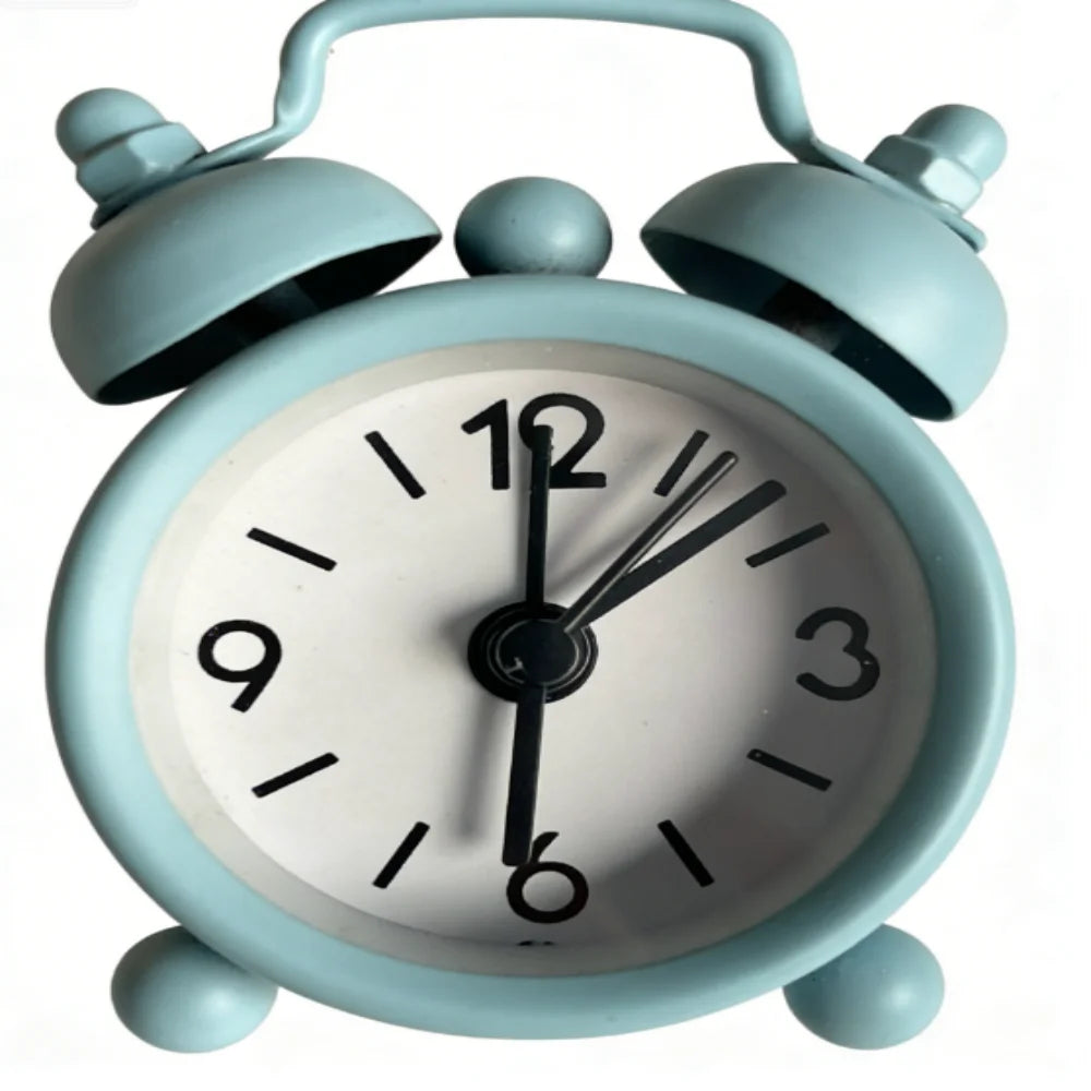4cm Mini Metal Alarm Clock – Cute Compact Desk Clock Gift Mini Alarm Clock Babs green