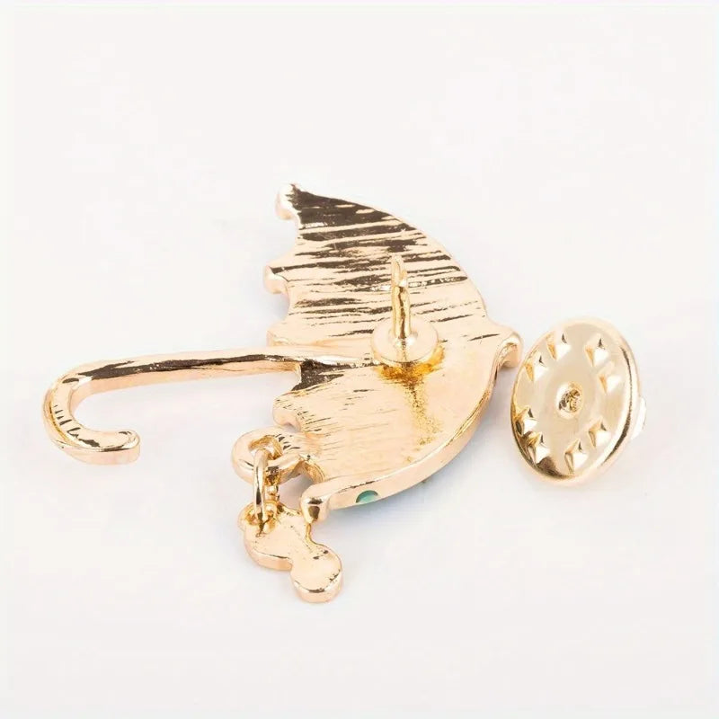 Enamel Umbrella Brooch Pin – Bling Collar Clip & Scarf Buckle Enamel Brooch Pin Babs