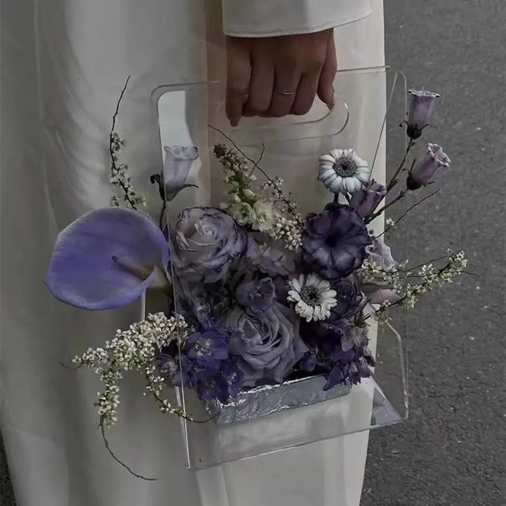 Transparent Acrylic Flower Box – Reusable Bouquet Gift Bag Flower Gift Box Babs