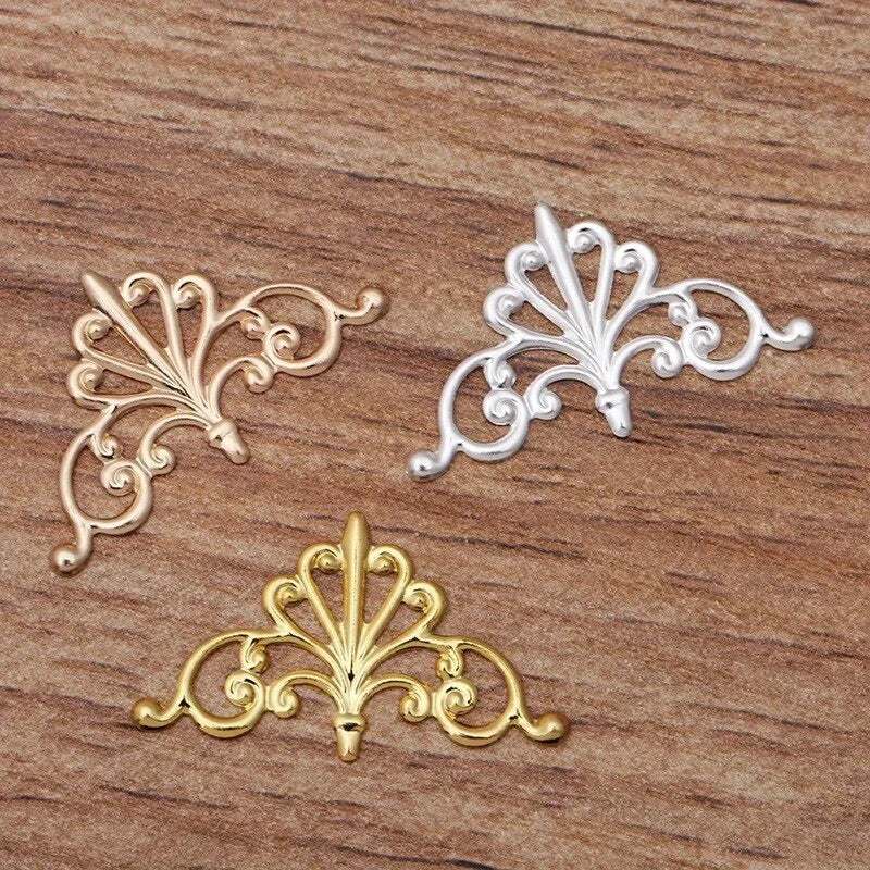 50Pcs Brass Crown Charm Connectors for DIY Hair Jewelry Making Jewelry Making Charms Babs