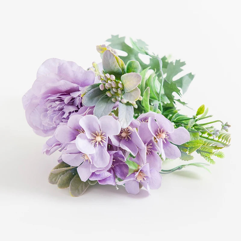 Silk Peony Artificial Flower Bouquet – Wedding & Home Décor Artificial Flower Bouquet Babs PURPLE 1pc