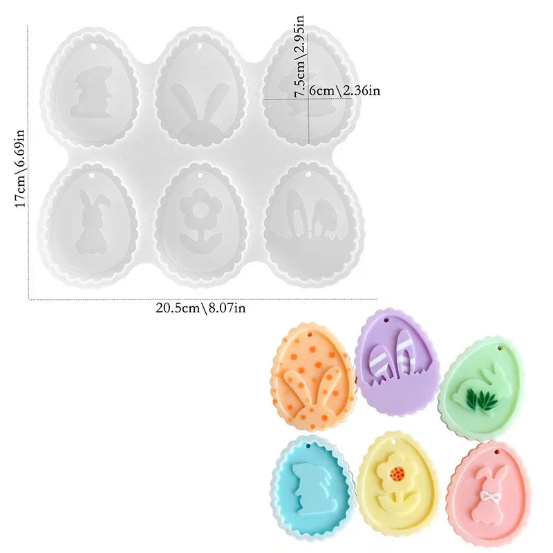 Easter Silicone Molds – Rabbit & Egg Resin Clay Plaster Mould Silicone Craft Mold Babs B