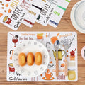 4PCS Kids Cartoon Placemats PP Table Mats & Coasters 40x28cm Kids Placemats Set Babs red 4pcs