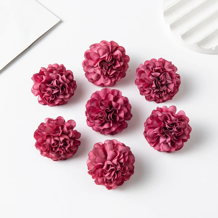 Artificial Carnation Silk Flower Heads 80-100pcs | Wedding Decor Artificial Flower Heads Babs