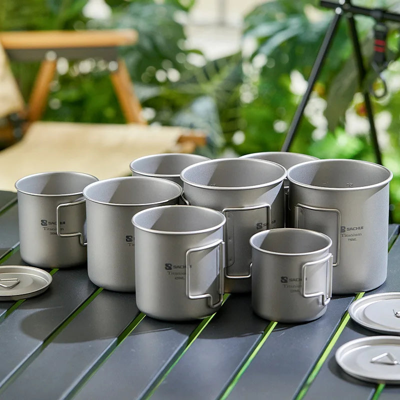 Pure Titanium Camping Mug & Portable Coffee Cup Set Titanium Camping Mug Babs