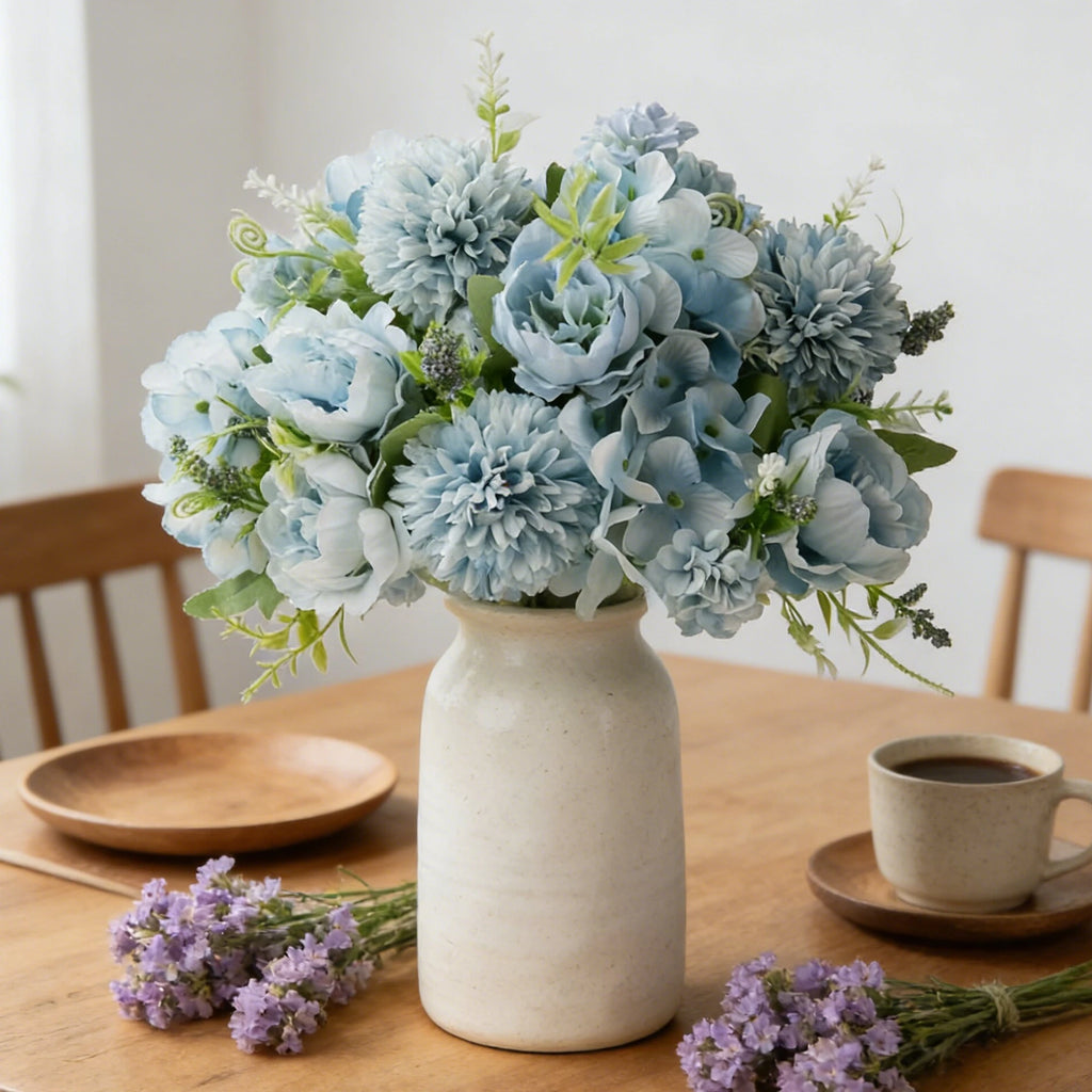 Artificial Silk Peony Hydrangea Bouquet – Wedding & Home Decor Artificial Flower Bouquet Babs