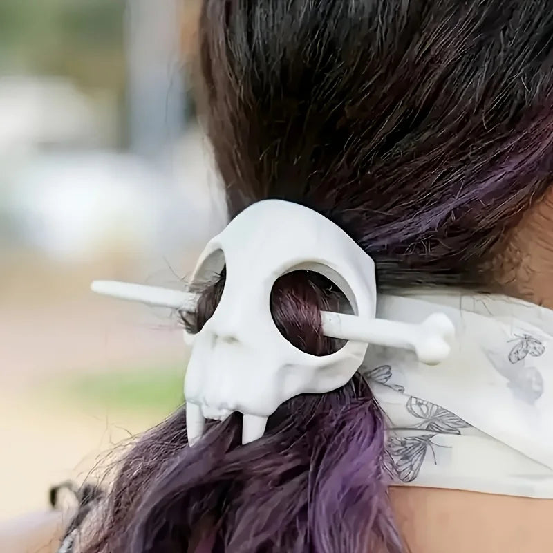 Skull Bone Hair Stick | Gothic Punk Halloween Hair Barrette Gothic Hair Accessory Babs