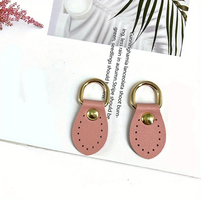 2PCS Leather D-Ring Buckle DIY Bag Strap Accessories | Multi-Color Leather Bag Hardware Babs Pink