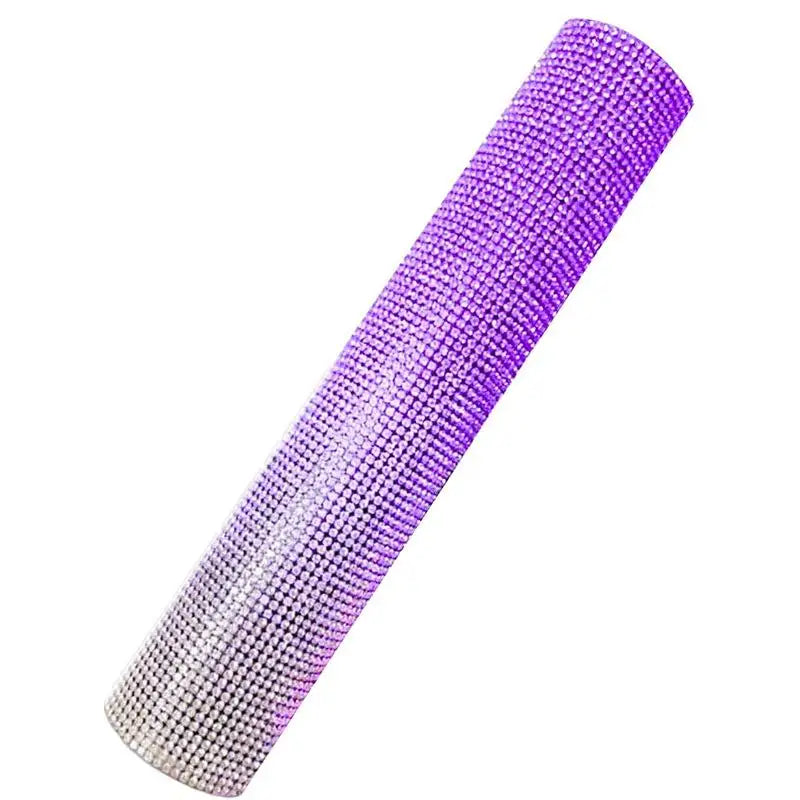 Bling Rhinestone Wireless Mic Cover – Sparkly Decorative Sleeve Mic Handle Cover Babs Gradient Purple