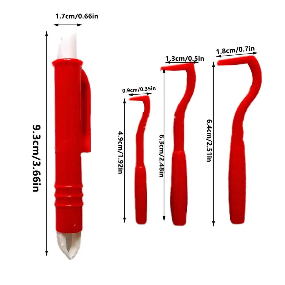 4-Piece Pet Tick Removal Kit – Hooks & Tweezers for Dogs & Cats Pet Tick Remover Kit Babs Red