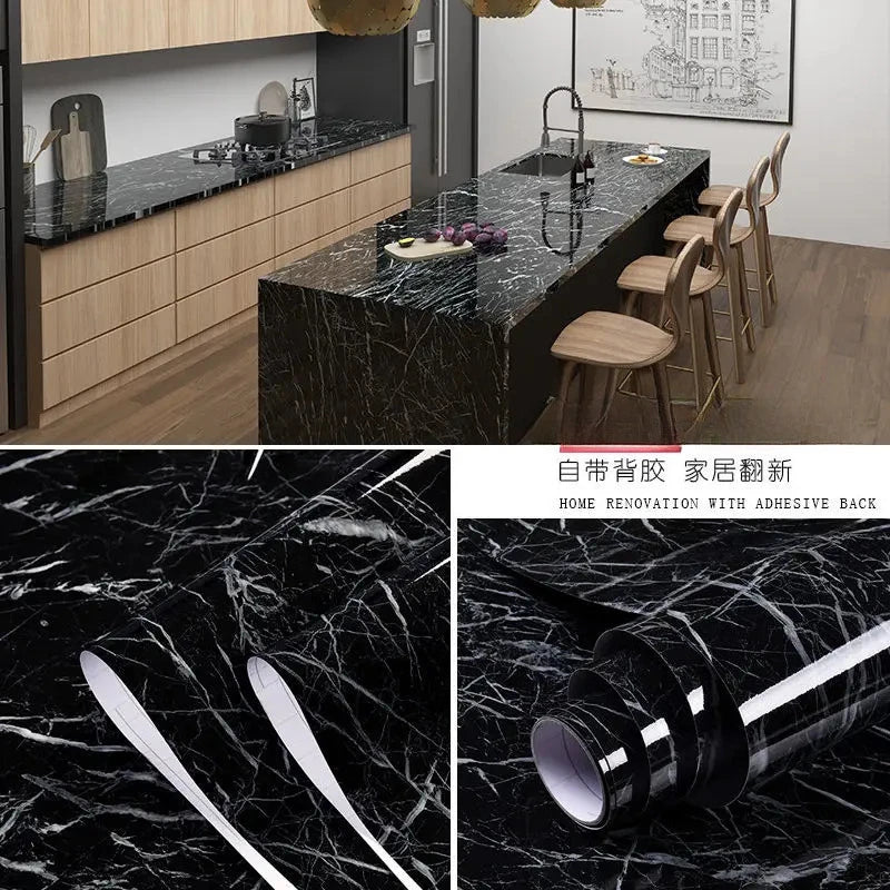 Gray Marble Peel & Stick Wallpaper – Waterproof Vinyl Contact Paper Peel and Stick Wallpaper Babs JGH 40cmX500cm