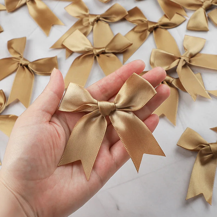 50Pcs Satin Ribbon Bows – Gift Wrapping & Party Decoration Decorative Ribbon Bows Babs