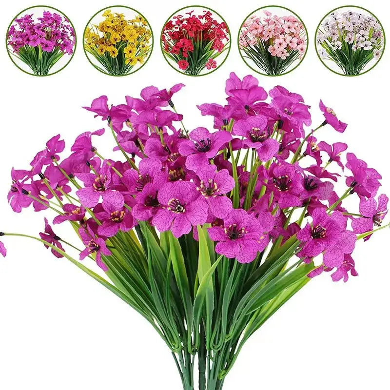 Artificial Violet Silk Flower Bouquet 5/10pcs – Wedding & Home Decor Artificial Silk Flowers Babs