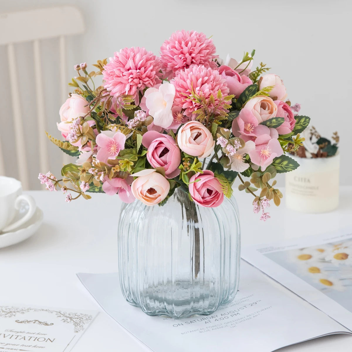 Artificial Silk Rose & Hydrangea Bouquet for Wedding Decor Artificial Flower Bouquet Babs
