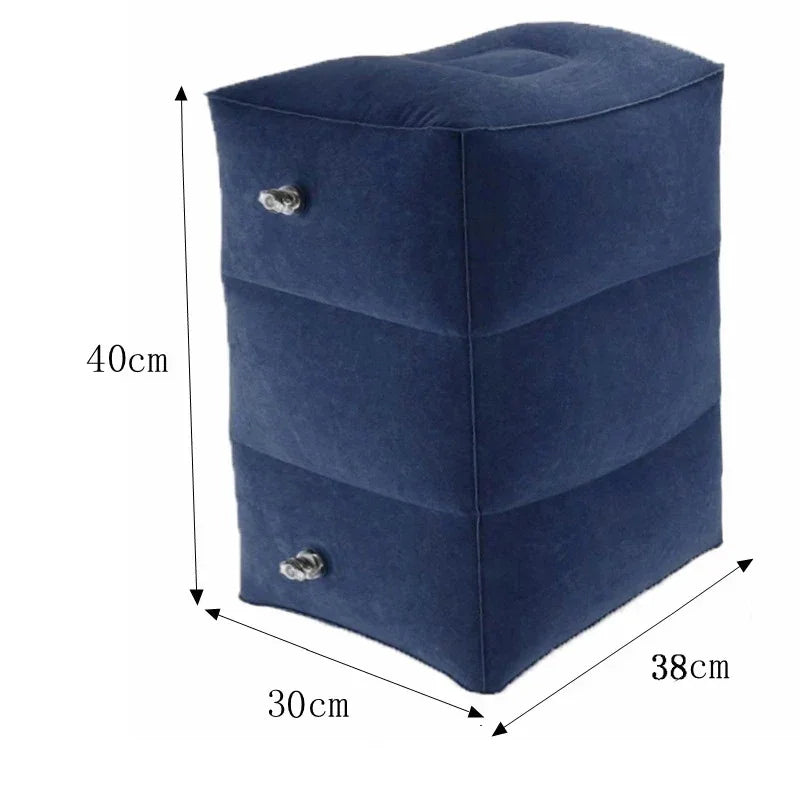 Inflatable Travel Foot Rest Pillow – 3-Layer Adjustable Footstool Travel Foot Rest Babs